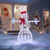 4.5 Ft Iridescent Snowman Outdoor Christmas Decoration With Led Lights Outdoor Snowman, Lighted Iridescent Snowman Christmas Decoration Outdoor