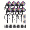 4pcs/8pcs Rgb 5w 12v Low Led 16 Spotlight Decorative , Stakes