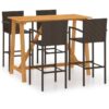 5 Piece Garden Bar Set Brown vidaXL