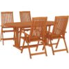 5 Piece Garden Dining Set Solid Wood Eucalyptus Vidaxl