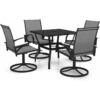 5 Piece Garden Dining Set Textilene and Steel vidaXL