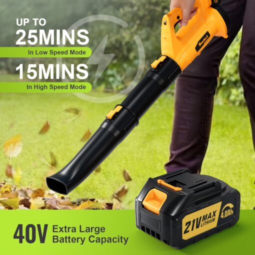 - 6- - 318 Cfm, 250 Mph, 21v 4.0ah Battery, For , , And (includes Battery And Charger)