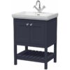 600mm Bathroom Vanity Unit Wash Basin Sink Cabinet Furniture Blue Traditional - Blue