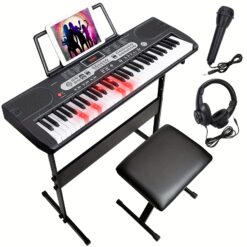 61-key Portable Lighted , Led , H-stand, , Teaching And Sheet