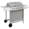 63.5cm 6-Burner Natural Gas Barbecue Grill with Side Shelf