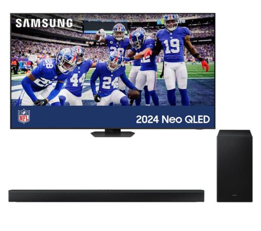 75" Samsung QE75QN95DATXXU Smart 4K Ultra HD HDR Neo QLED TV & HW-B750D/XU 5.1 Wireless Sound Bar Bundle, Black