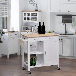 89Cm Wide Rolling Kitchen Island