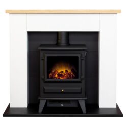 Adam Chester Electric Fire Suite - White Oak