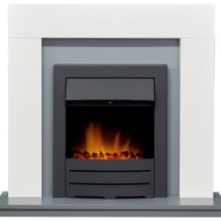 Adam Dakota Electric Fire Suite-White and Grey