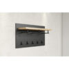 Aleckzander 5 - Hook Wall Mounted Coat Rack in Gray/Oak