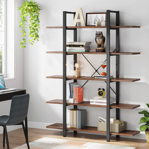 Angeleta 182.88cm H x 119.39cm W Metal Etagere Bookcase