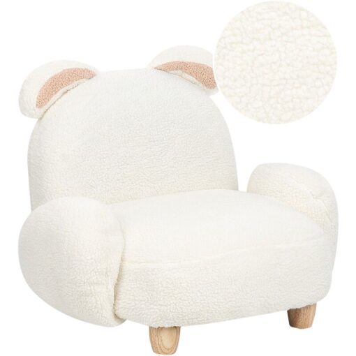 Animal Armchair Polyester Upholstery Rabbit Shape Design Plush Nursery Furniture for Children White Kanna