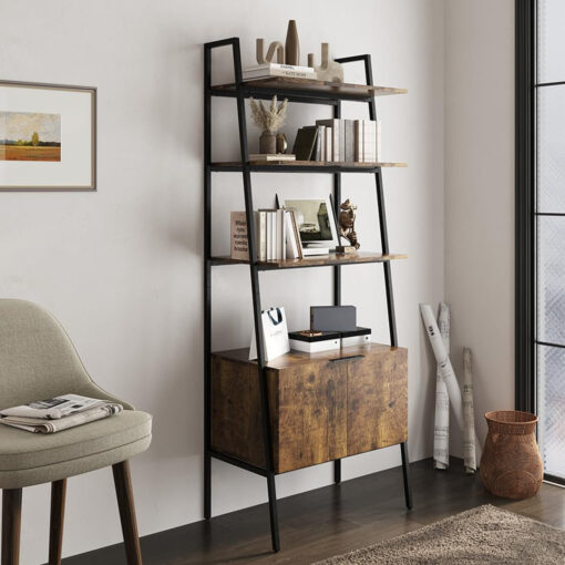 Annapaula 184cm H x 71cm W Metal Ladder Bookcase