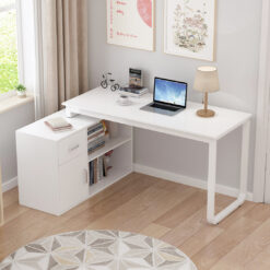 Anyi 140Cm W L-Shape Writing Desk with Cabinet