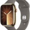 Apple Watch Series 9 GPS+Cell 45mm Gold Steel Clay Band M/L