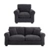 Argos Home Lisbon Fabric Chair & 3 Seater Sofa - Charcoal