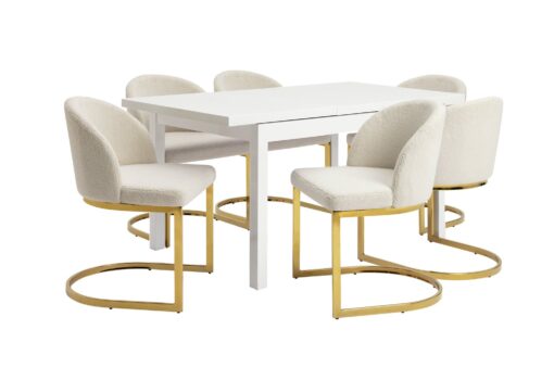 Argos Home Lyssa Extending Dining Table & 6 White Chairs