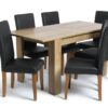 Argos Home Miami Oak Effect Extending Table & 6 Black Chairs