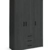 Argos Home Oslo 3 Door 3 Drawer Wardrobe - Black Oak Effect