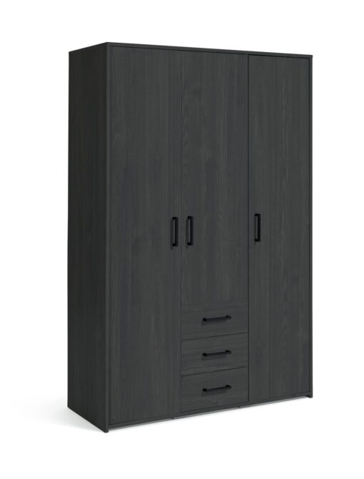 Argos Home Oslo 3 Door 3 Drawer Wardrobe - Black Oak Effect