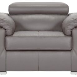 Argos Home Valencia Leather Armchair - Light Grey