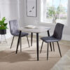 Aspen grey oak square table & 2 blue fabric chair Set, 1xASTB2OK + 1xASCH16-BCF(pairs)