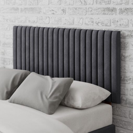 Aspire Grant Small Double Velvet Headboard - Grey