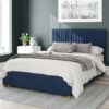 Aspire Grant Velvet Superking Ottoman Bedframe - Navy