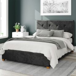 Aspire Presley Velvet Double Ottoman Bedframe - Black