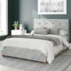 Aspire Presley Velvet Kingsize Ottoman Bedframe - Silver