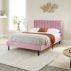 Aspire Rosella Kingsize Velvet Bed Frame - Blush