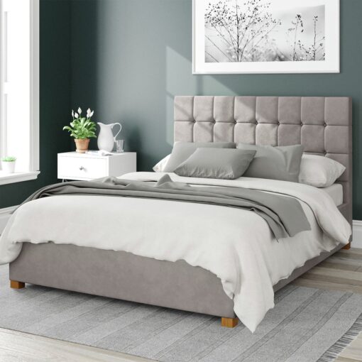 Aspire Sinatra Velvet Superking Ottoman Bedframe - Silver