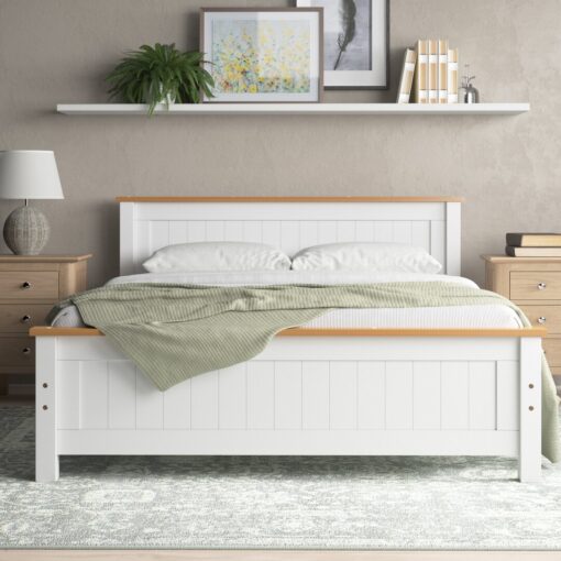 Aubrey Solid Wood Low Profile Bed Frame with Mattress