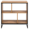 Aurella Bookcase Matt Black Metal, 4 Matt Wild Oak Paper Shelves