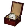 Bailey Traditional Analog Wood Quartz Tabletop Clock in Rosewood/Brass