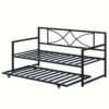 Balconera Multifunctional Twin Size Bed Frame With Adjustable Metal Day Bed And Supportive Mattress Foundation