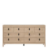 Barcelona Double dresser 4+4 drawers in Jackson Hickory Oak