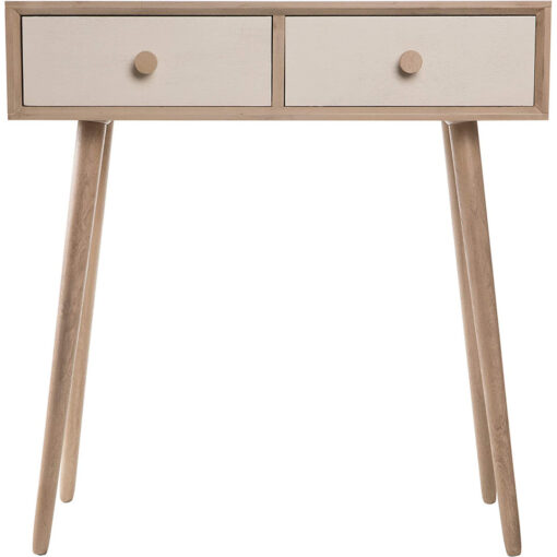 Barons Home Console White 2 Drawers With Oblique Legs 72X30x76