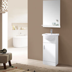 Bathroom Furniture Vanity Unit Cloakroom Cabinet Basin Sink Gloss White 450mm