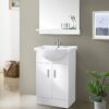 Bathroom Furniture Vanity Unit Cloakroom Cabinet Basin Sink Gloss White 550mm