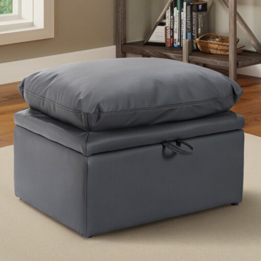 Beira 73cm Wide PU Leather Rectangle Solid Colour Ottoman with Storage