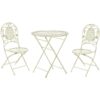 Beliani - Garden Bistro Set Table 2 Chairs Foldable Distressed Metal Light Green Bovio