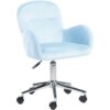 Beliani - Modern Swivel Office Chair Armchair Adjustable Height Velvet Light Blue Priddy