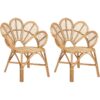 Beliani - Set of 2 Peacock Chairs Boho Indoor Rattan Seat Natural Florentine ii