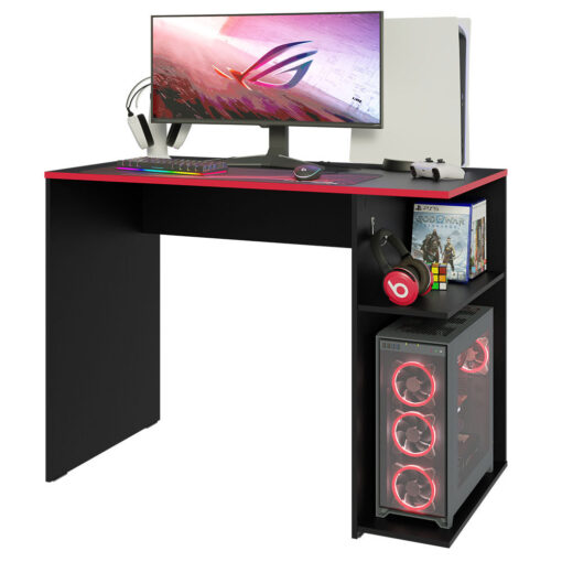 Bhavika Gaming Computer Desk 39 Inch with 2 Shelves and Headphone Hanger Wooden Sturdy Home Office Table for Kids and Adults