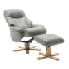 Billings Faux Leather Manual Swivel Recliner with Ottoman