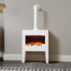 Black And Decker BXFH45006GB Fireplace Suite & Chimney 1.8KW, 8 Hour Timer And Remote, White