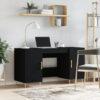 Black Desk 140X50x75 Cm - Engineered Wood Office Desk With Modern Design