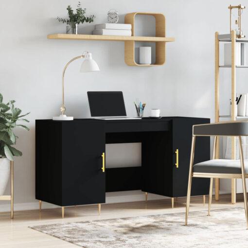 Black Desk 140X50x75 Cm - Engineered Wood Office Desk With Modern Design