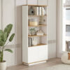 Bookshelf Dmartine, Office shelf, Mobile book holder, Library, 75x27h168 cm, Oak and White